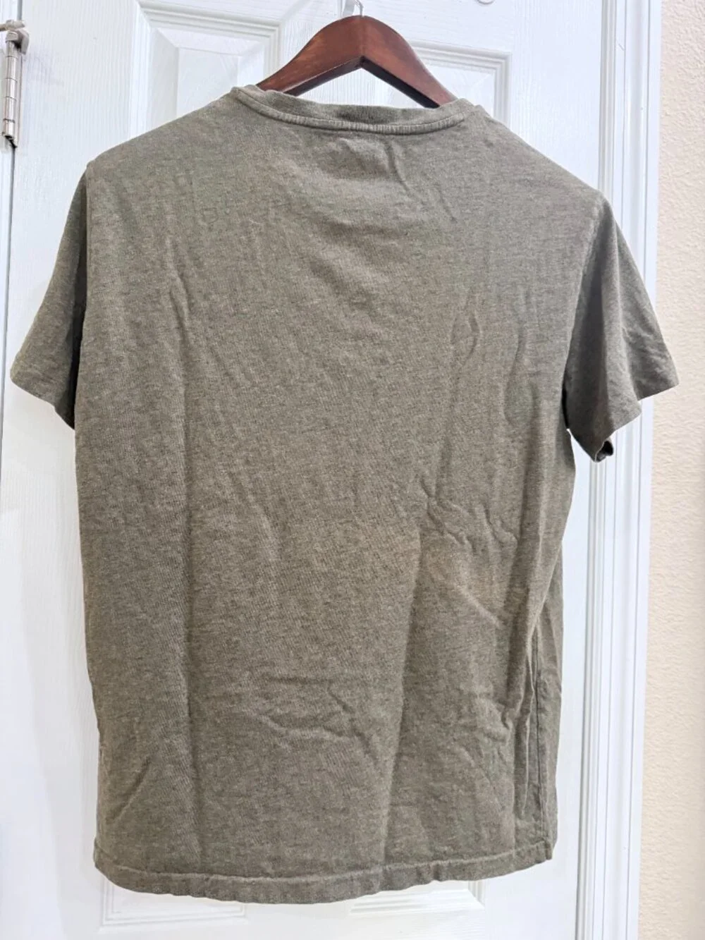 Polo Ralph Lauren 100% Cotton Olive Green Heathered Orange Pony Logo Tee Medium